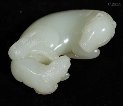 HETIAN JADE HORSE SHAPE PENDANT