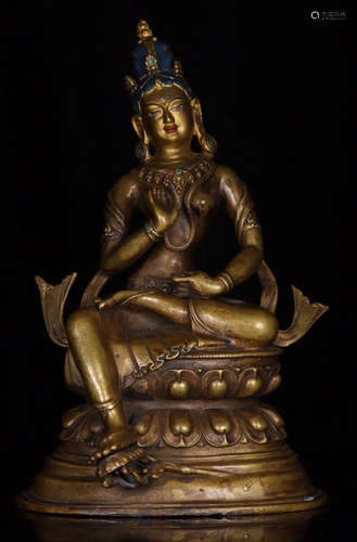 COPPER GUANYIN BUDDHA STATUE