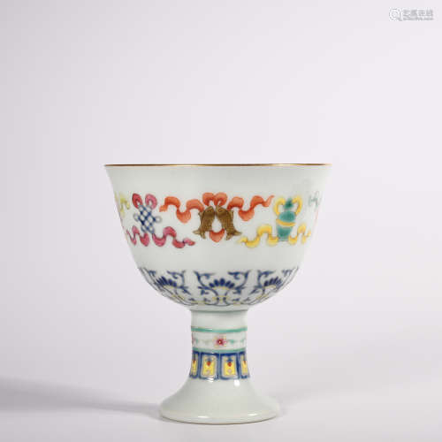 CHINESE DOUCAI PORCELAIN CUP, MARKED