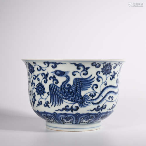 CHINESE BLUE WHITE PORCELAIN BOWL, MARKED