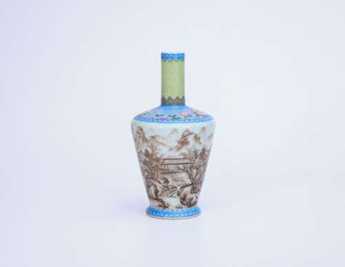 CHINESE ENAMEL ON PORCELAIN VASE, MARKED