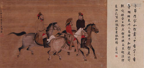 CHINESE INK AND COLOR SCROLL PAINTING