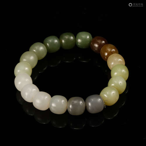 CHINESE JADE BEAD BRACELET