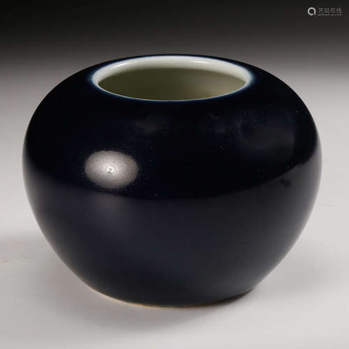 CHINESE BLUE GLAZED PORCELAIN WATER COUPE