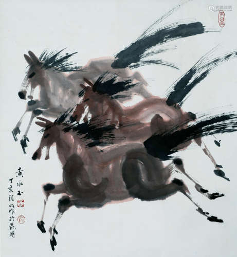 CHINESE INK AND COLOR PAINTING OF HORSE