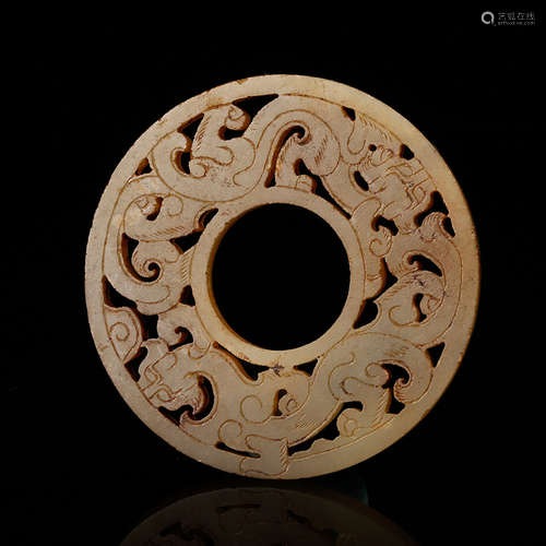 CHINESE ARCHAISTIC JADE BI DISK