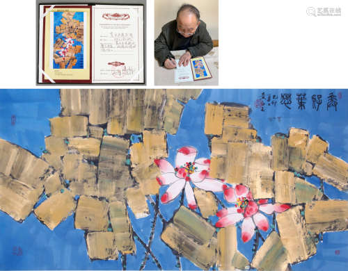 CHINESE INK AND COLOR SCROLL PAINTING