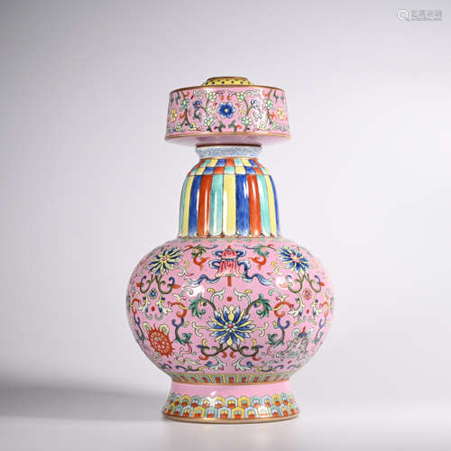 CHINESE FAMILLE ROSE PORCELAIN VASE, MARKED