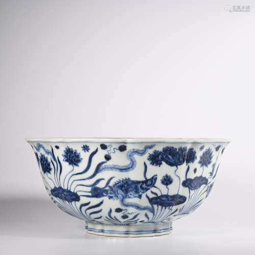 CHINESE BLUE WHITE PORCELAIN BOWL, MARKED