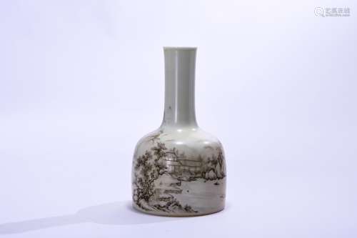 CHINESE LANDSCAPE PORCELAIN MALLOT VASE