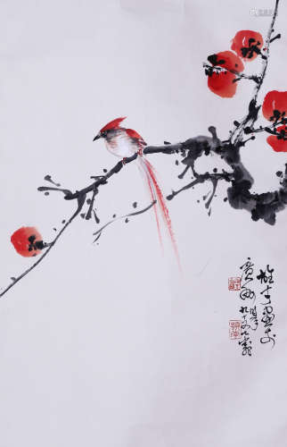 CHINESE INK AND COLOR SCROLL PAINTING