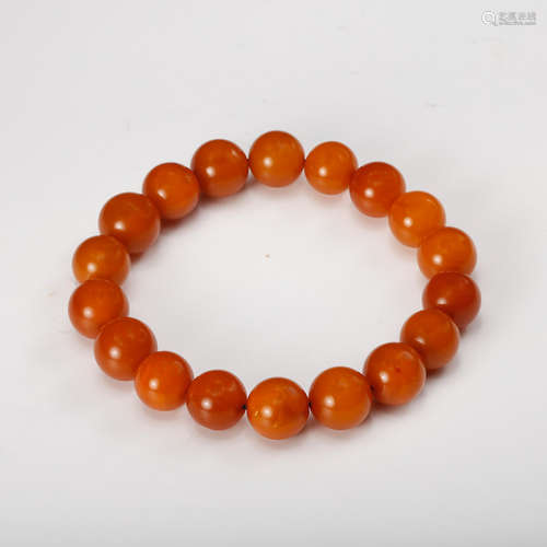 CHINESE HONEY AMBER BEAD BRACELET