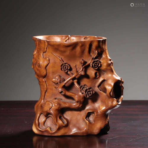 Chinese Huangyang Wood Brush Pot