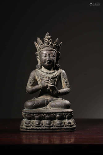 Chinese Bronze Seated Guanyin