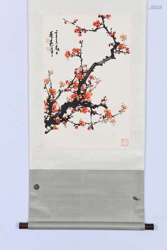 CHINESE INK AND COLOR SCROLL PAINTING