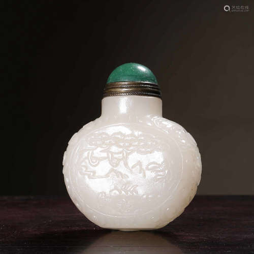 Chinese White Jade Snuff Bottle