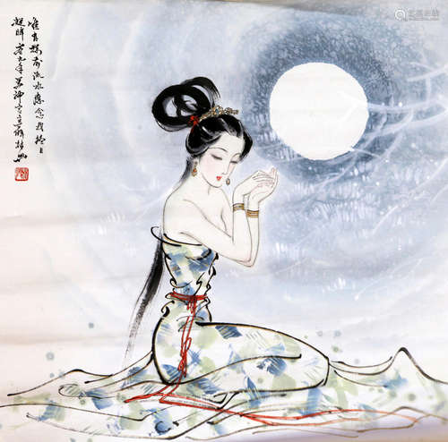 CHINESE INK AND COLOR SCROLL PAINTING