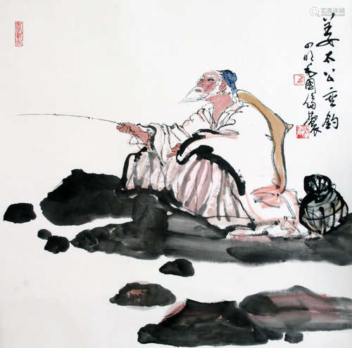 CHINESE INK AND COLOR SCROLL PAINTING