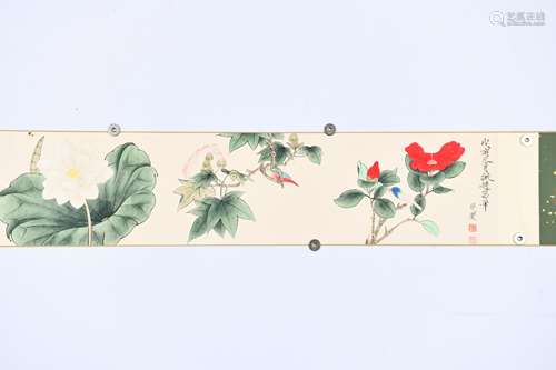 CHINESE INK AND COLOR SCROLL PAINTING