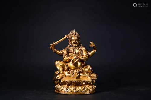 CHINESE GILT BRONZE SEATED BUDDHA