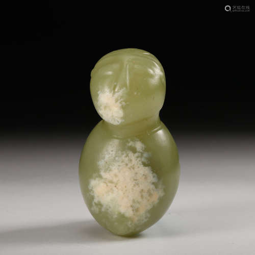 CHINESE CELADON JADE FIGURINE