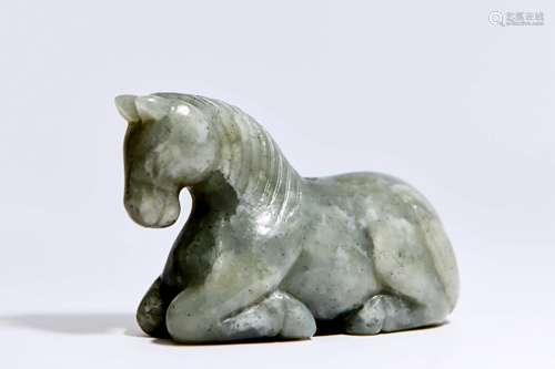 CHINESE CELADON JADE HORSE