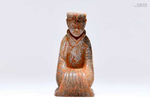 CHINESE ARCHAISTIC JADE FIGURINE