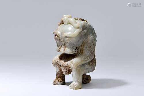 CHINESE ARCHAISTIC JADE BEAST