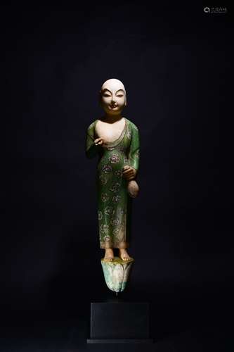 CHINESE POLYCHROME FIGURE OF BUDDHA