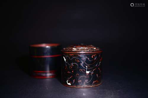 CHINESE LACQUER WOOD COVER BOX