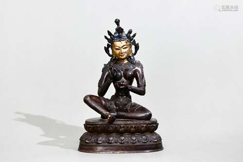 CHINESE BRONZE SEATED BUDDHA