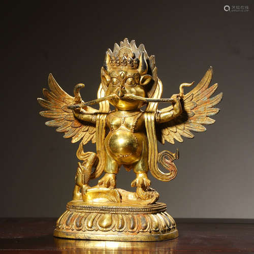 Chinese Gilt Bronze Figure Of Garuda