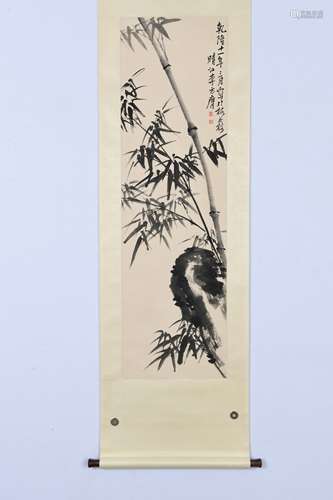 CHINESE INK AND COLOR SCROLL PAINTING