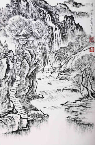 CHINESE LANDSCAPE SCROLL PAINTING