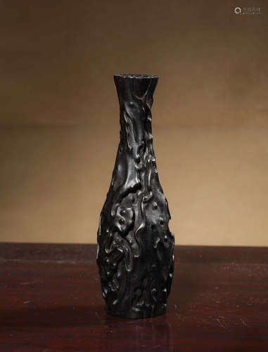 Chinese Zitan Wood Flower Vase