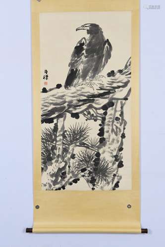 CHINESE SCROLL PAINTING OF EAGLE