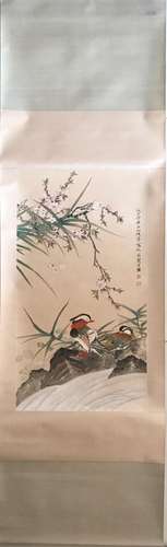 CHINESE INK AND COLOR SCROLL PAINTING