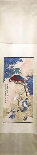 CHINESE INK AND COLOR SCROLL PAINTING