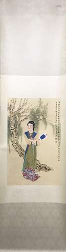 CHINESE INK AND COLOR SCROLL PAINTING