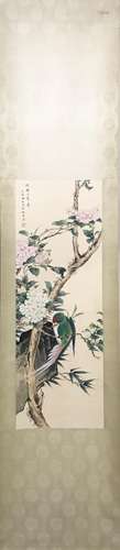 CHINESE INK AND COLOR SCROLL PAINTING