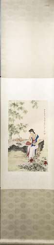 CHINESE INK AND COLOR SCROLL PAINTING