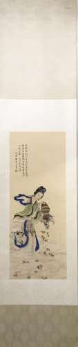 CHINESE INK AND COLOR SCROLL PAINTING