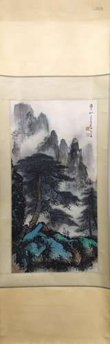 CHINESE INK AND COLOR SCROLL PAINTING