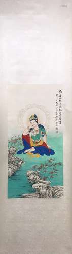 CHINESE INK AND COLOR SCROLL PAINTING, ZHANG DAQIA