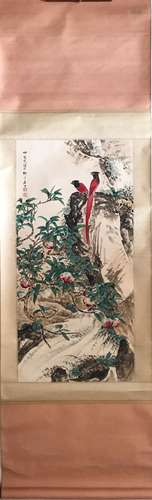 CHINESE INK AND COLOR SCROLL PAINTING