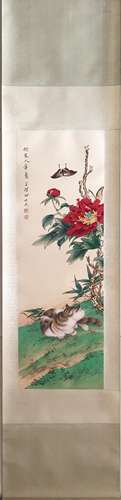 CHINESE INK AND COLOR SCROLL PAINTING