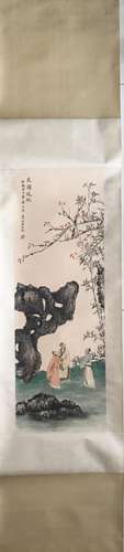 CHINESE INK AND COLOR SCROLL PAINTING