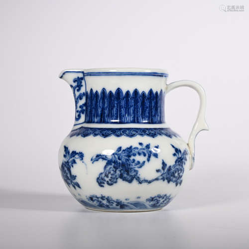 CHINESE BLUE WHITE PORCELAIN MINI JUG, MARKED