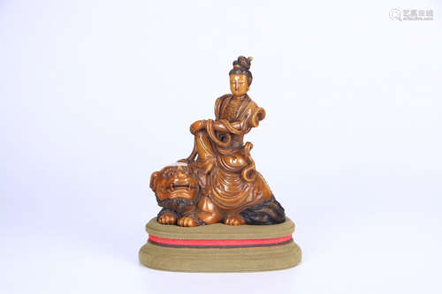 CHINESE SOAPSTONE CARVED GUANYIN