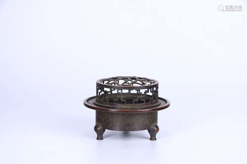 CHINESE BRONZE CENSER WITH MARK